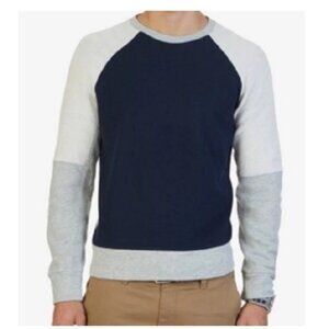 Nautica Men's Slim-Fit Colorblocked Crew Neck Sweatshirt, Gray Blue, Large